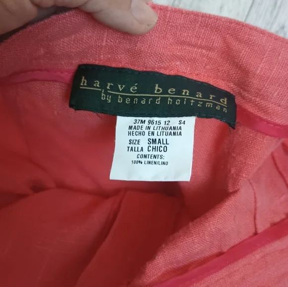 HARVE BENARD Linen PINK 2PC SUIT SET Blazer Pants Small vintage - Picture 13 of 14